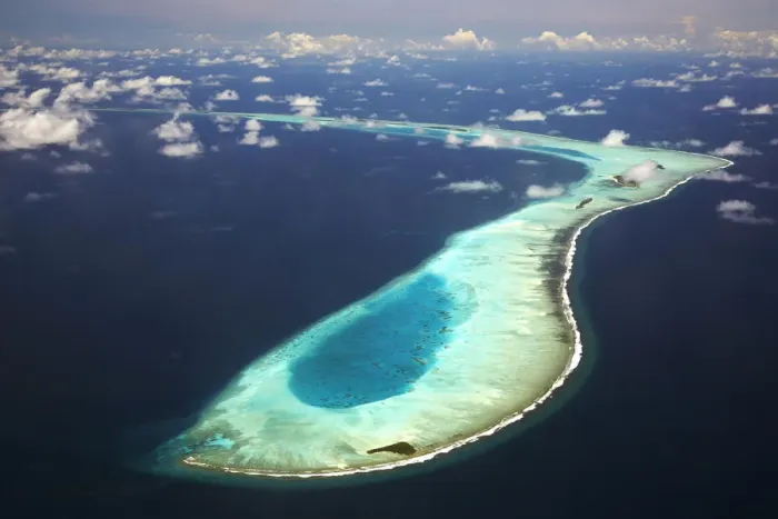 Framed Print : Aerial View over Maldives, Indian Ocean Framed Print : Aerial View over Maldives, Indian Ocean