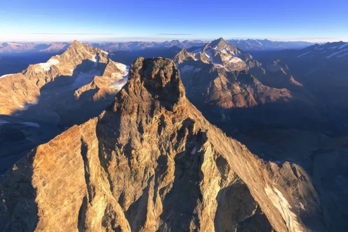Framed Print : Aerial view of Matterhorn at sunrise. Zermatt, Canton of Valais, Switzerland, Europe Framed Print : Aerial view of Matterhorn at sunrise. Zermatt, Canton of Valais, Switzerland, Europe