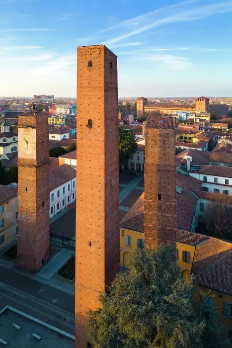 Framed Print : Aerial view of the medieval towers of Pavia and Visconti Castle at sunset. Pavia, Lombardy, Italy, Europe Framed Print : Aerial view of the medieval towers of Pavia and Visconti Castle at sunset. Pavia, Lombardy, Italy, Europe