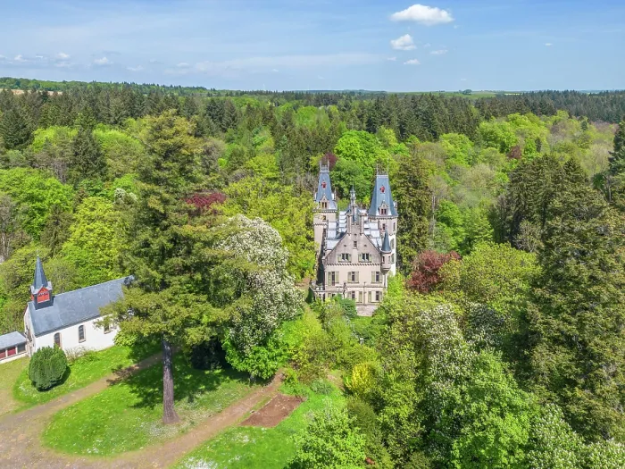 Framed Print : Aerial view at De Meysembourg Castle near Larochette, Canton of Mersch, Luxembourg Framed Print : Aerial view at De Meysembourg Castle near Larochette, Canton of Mersch, Luxembourg