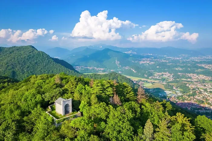 Framed Print : Aerial view of Monte Monarco and the chapel at the top in spring. Lugano prealps, varesine prealps, Varese district, Lombardy, Italy Framed Print : Aerial view of Monte Monarco and the chapel at the top in spring. Lugano prealps, varesine prealps, Varese district, Lombardy, Italy