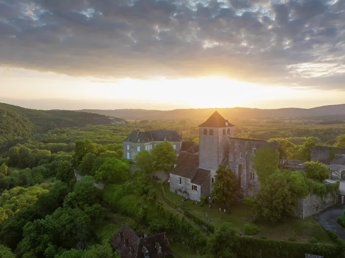 Framed Print : An aerial view of Montvalent at sunset, , Lot, Occitanie, France Framed Print : An aerial view of Montvalent at sunset, , Lot, Occitanie, France
