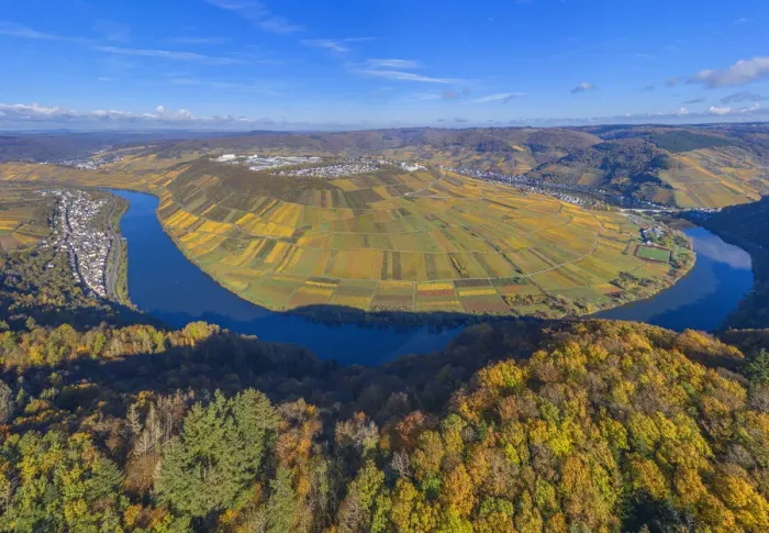 Framed Print : Aerial view at the Mosel horseshoe bend near Zell, Mosel valley, Rhineland-Palatinate Framed Print : Aerial view at the Mosel horseshoe bend near Zell, Mosel valley, Rhineland-Palatinate