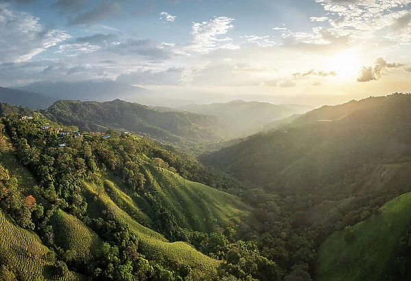 Aerial view of mountains, Alajuela Province, Costa Rica, Central America