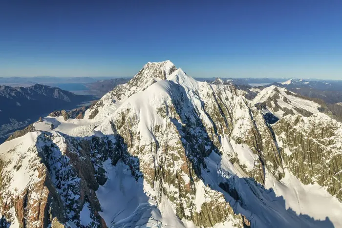 Framed Print : Aerial View over Mt. Cook, South Island, New Zealand