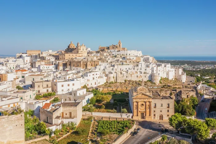Framed Print : Aerial view of Ostuni, also known as the withe city. province of Brindisi, Apulia, Italy Framed Print : Aerial view of Ostuni, also known as the withe city. province of Brindisi, Apulia, Italy