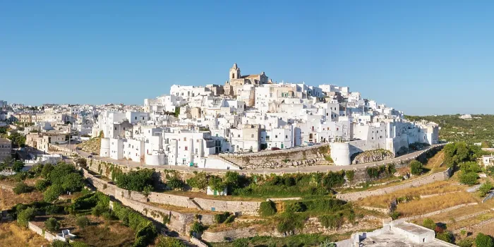 Framed Print : Aerial view of Ostuni, also known as the withe city. province of Brindisi, Apulia, Italy Framed Print : Aerial view of Ostuni, also known as the withe city. province of Brindisi, Apulia, Italy