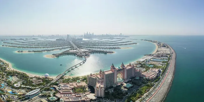 Framed Print : Aerial view of Palm Jumeirah, Dubai, United Arab Emirates Framed Print : Aerial view of Palm Jumeirah, Dubai, United Arab Emirates