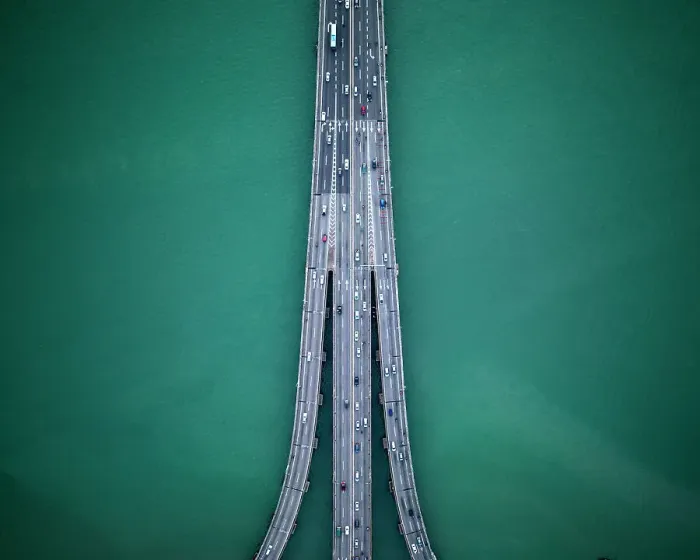 Framed Print : Aerial view of Penang Bridge at dawn, Gelugor, Pulau Pinang, Penang, Malaysia, Asia Framed Print : Aerial view of Penang Bridge at dawn, Gelugor, Pulau Pinang, Penang, Malaysia, Asia