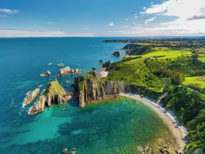 Framed Print : Aerial View Above Playa del Silencio, Asturias, Northern Spain Framed Print : Aerial View Above Playa del Silencio, Asturias, Northern Spain