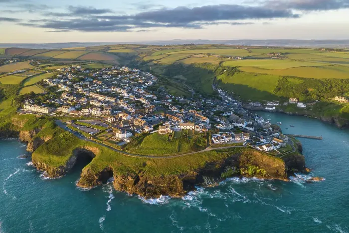 Framed Print : Aerial view of Port Isaac at dawn, Cornwall, England. Spring (June) 2022 Framed Print : Aerial view of Port Isaac at dawn, Cornwall, England. Spring (June) 2022
