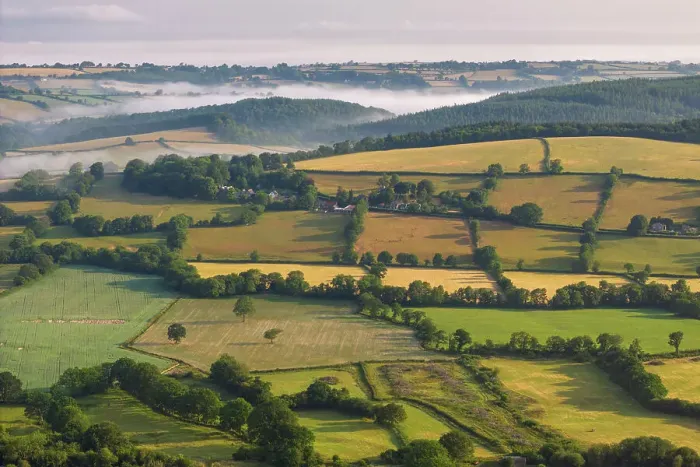 Framed Print : Aerial view of rolling countryside on the outskirts of Dartmoor, Devon, England. Summer (June) 2023 Framed Print : Aerial view of rolling countryside on the outskirts of Dartmoor, Devon, England. Summer (June) 2023