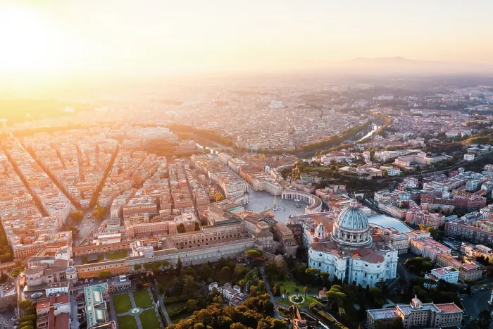 Framed Print : Aerial view of Rome and Vatican city at sunrise. Rome, Lazio, Italy Framed Print : Aerial view of Rome and Vatican city at sunrise. Rome, Lazio, Italy