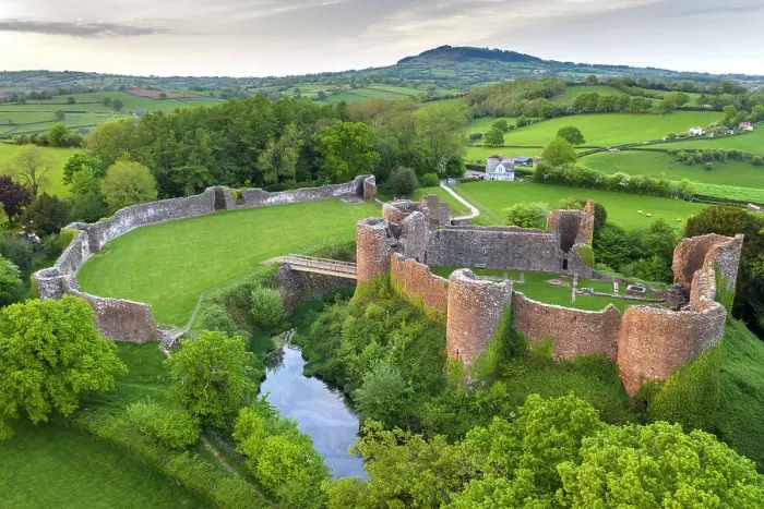 Framed Print : Aerial view of the ruins of White Castle, one of the Three Castles in Monmouthshire, Wales, UK. Spring (May) 2022 Framed Print : Aerial view of the ruins of White Castle, one of the Three Castles in Monmouthshire, Wales, UK. Spring (May) 2022