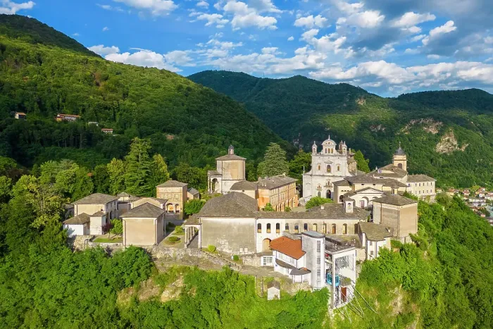 Framed Print : Aerial view of the Sacro Monte of Varallo Sesia, Vercelli district, Piedmont, Italy, Europe Framed Print : Aerial view of the Sacro Monte of Varallo Sesia, Vercelli district, Piedmont, Italy, Europe