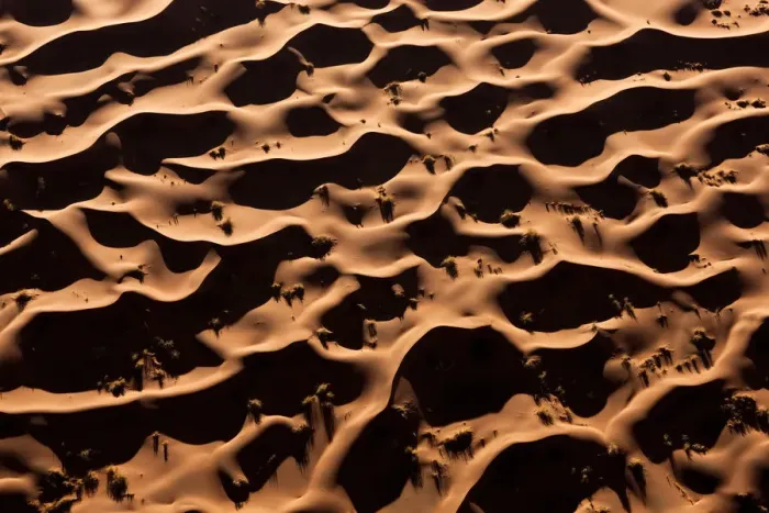 Framed Print : Aerial view over sand dunes, Namib Desert, Namibia Framed Print : Aerial view over sand dunes, Namib Desert, Namibia