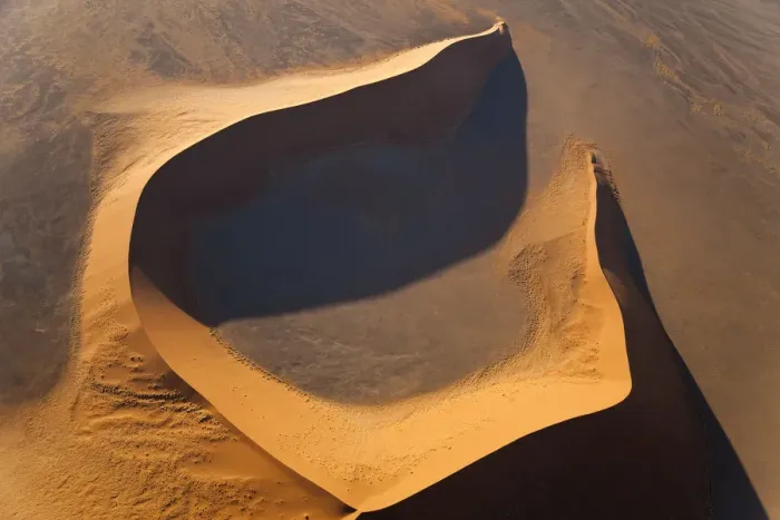 Framed Print : Aerial view over sand dunes, Namib Desert, Namibia Framed Print : Aerial view over sand dunes, Namib Desert, Namibia