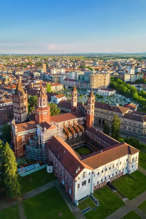 Framed Print : Aerial view of the Sant'Andrea Basilica of Vercelli at sunset in spring. Vercelli, Vercelli district, Piedmont, Italy Framed Print : Aerial view of the Sant'Andrea Basilica of Vercelli at sunset in spring. Vercelli, Vercelli district, Piedmont, Italy