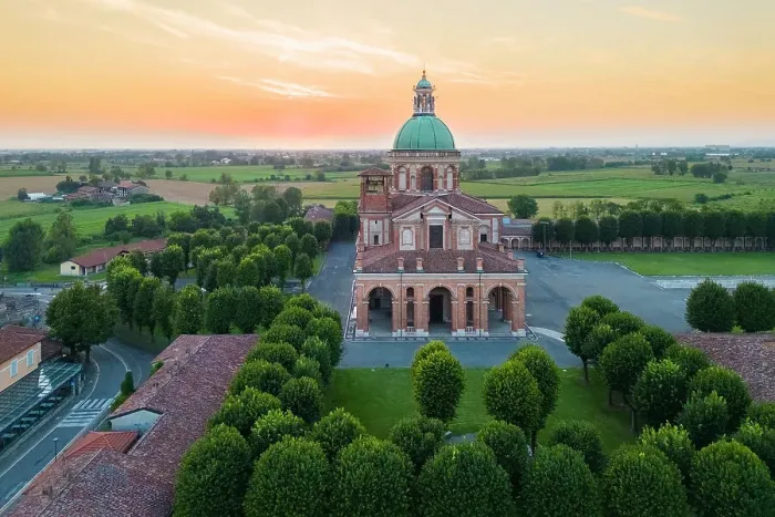Framed Print : Aerial view of the Santuario di Santa Maria del Fonte presso Caravaggio at sunset. Caravaggio, Bergamo district, Lombardy, Italy Framed Print : Aerial view of the Santuario di Santa Maria del Fonte presso Caravaggio at sunset. Caravaggio, Bergamo district, Lombardy, Italy