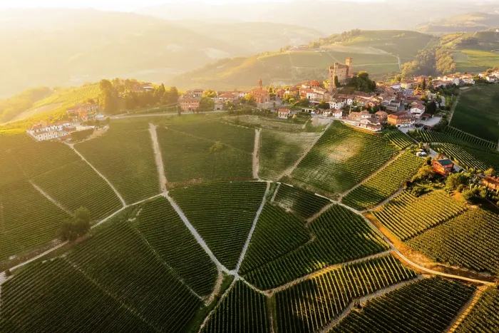 Framed Print : Aerial view of Serralunga d'Alba village surrounded by vineyards. Langhe region, Cuneo province, Piedmont, Italy Framed Print : Aerial view of Serralunga d'Alba village surrounded by vineyards. Langhe region, Cuneo province, Piedmont, Italy