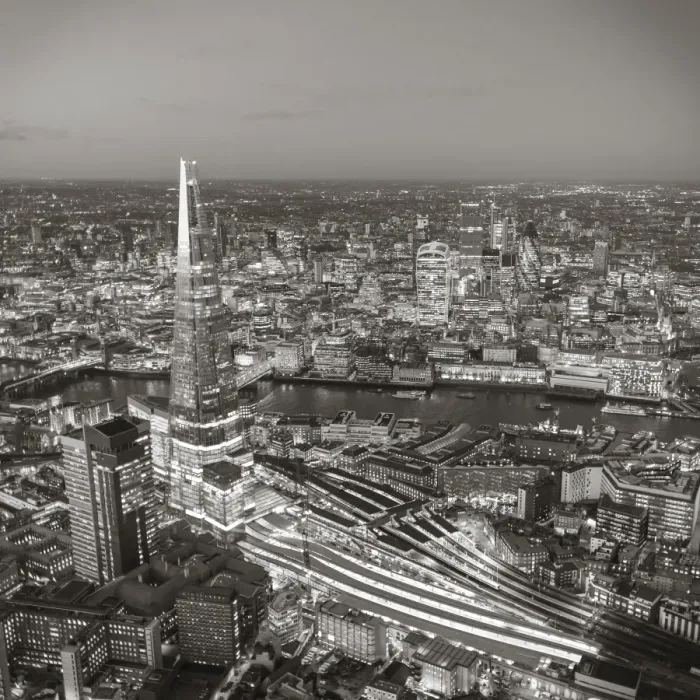 Framed Print : Aerial view of The Shard and City of London, London, England