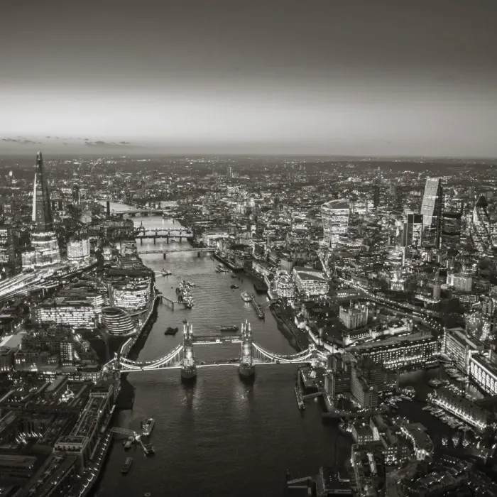 Framed Print : Aerial view of The Shard, River Thames, Tower Bridge and City of London, London, England Framed Print : Aerial view of The Shard, River Thames, Tower Bridge and City of London, London, England