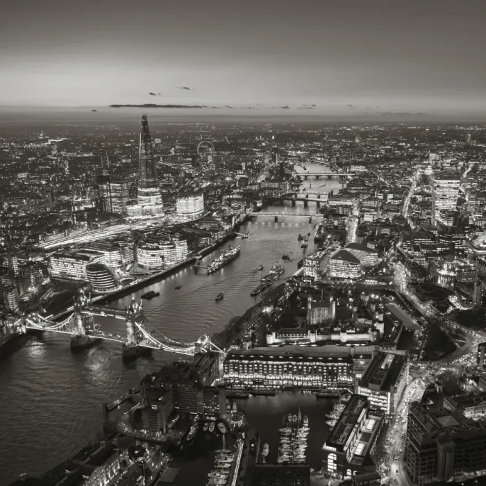 Framed Print : Aerial view of The Shard, River Thames, Tower Bridge and City of London, London, England Framed Print : Aerial view of The Shard, River Thames, Tower Bridge and City of London, London, England