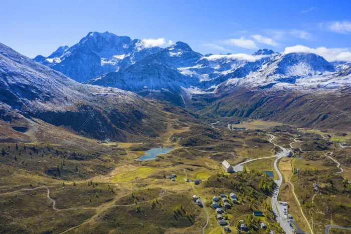 Framed Print : Aerial view on Simplon pass and Fletschhorn, Valais, Switzerland Framed Print : Aerial view on Simplon pass and Fletschhorn, Valais, Switzerland