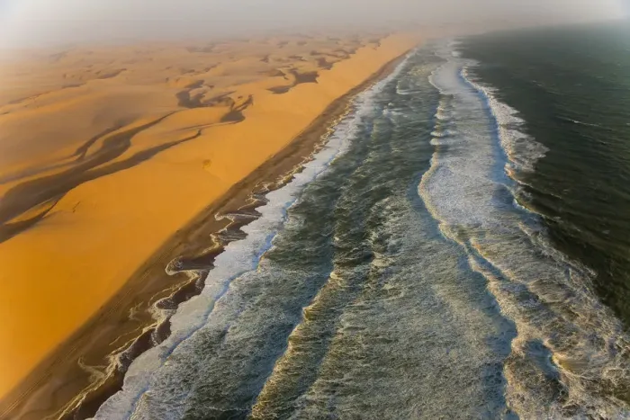 Framed Print : Aerial view of Skelton Coast, Namib Naukluft Nat Park, Namib Desert, Namibia Framed Print : Aerial view of Skelton Coast, Namib Naukluft Nat Park, Namib Desert, Namibia