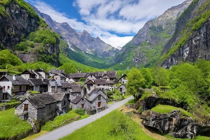 Framed Print : Aerial view the small town of Sonlerto. Cevio, Val Bavona, Valle Maggia, Canton Ticino, Switzerland Framed Print : Aerial view the small town of Sonlerto. Cevio, Val Bavona, Valle Maggia, Canton Ticino, Switzerland