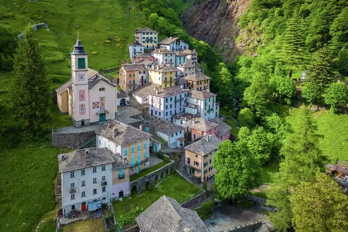 Framed Print : Aerial view of the small walser village of Campello Monti. Campello Monti, Valstrona, Verbano Cusio Ossola district, Piedmont, Italy Framed Print : Aerial view of the small walser village of Campello Monti. Campello Monti, Valstrona, Verbano Cusio Ossola district, Piedmont, Italy