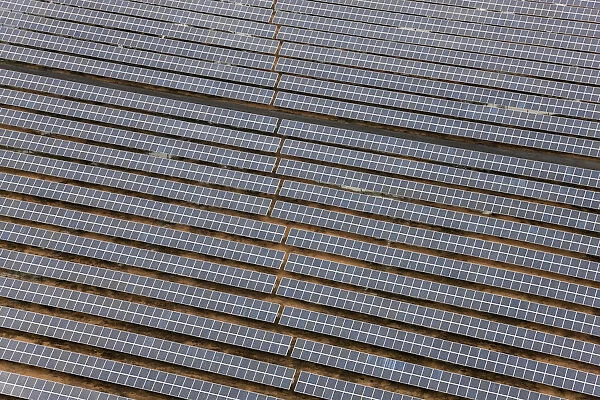 Aerial view of solar panels Huelva Province, Spain