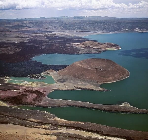 An aerial view of the southern end of Lake Turkana