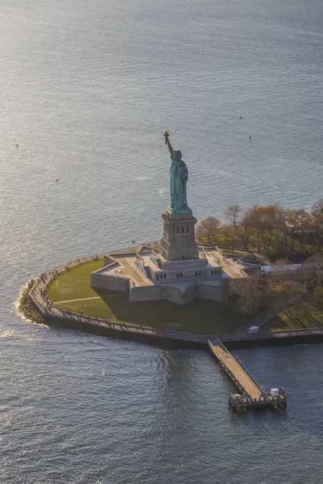 Framed Print : Aerial view over the Statue of Liberty, Manhattan, New York City, USA Framed Print : Aerial view over the Statue of Liberty, Manhattan, New York City, USA