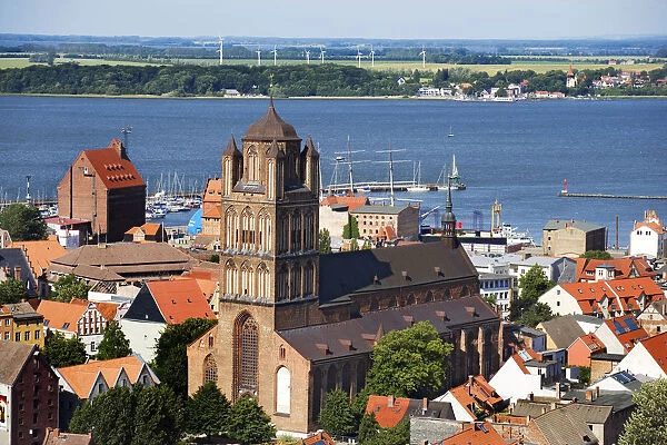 Aerial view of Stralsund, Mecklenburg-Western Pomerania, Germany