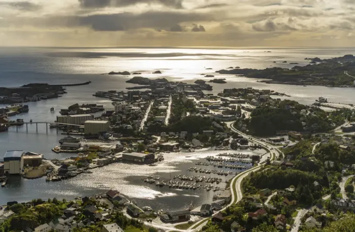Framed Print : Aerial View Of Svolvaer In The Lofoten Archipelago, Norway