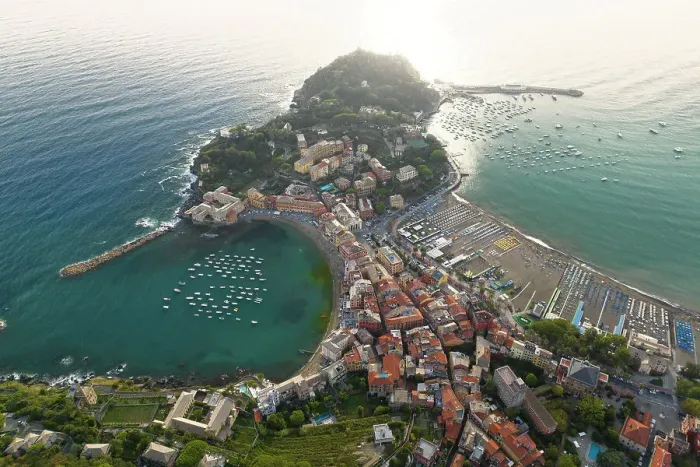 Framed Print : aerial view taken by drone of Silenzio bay, during a warm summer sunset, municipality of Sestri Levante, Genova province, Liguria district, Italy Framed Print : aerial view taken by drone of Silenzio bay, during a warm summer sunset, municipality of Sestri Levante, Genova province, Liguria district, Italy