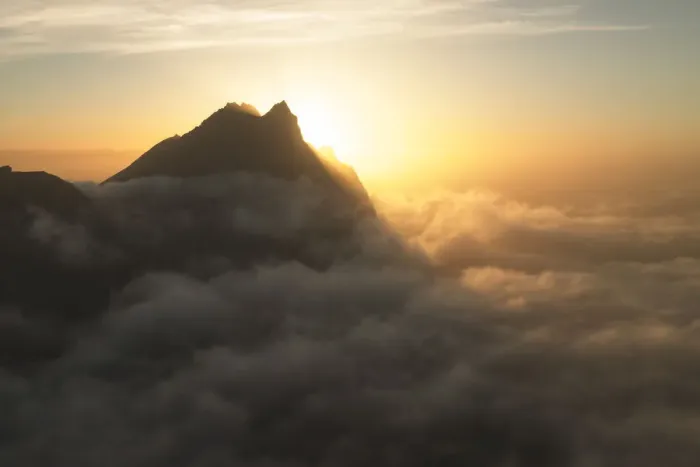 Framed Print : aerial view taken by drone of Vestrahorn mountain, during a summer sunrise, Stokksnes, Hofn, Eastern Iceland, Iceland