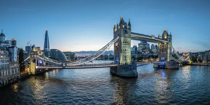 Framed Print : Aerial view of Tower Bridge, City of London, England, UK Framed Print : Aerial view of Tower Bridge, City of London, England, UK