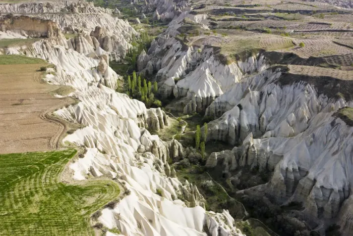 Framed Print : Aerial view of the Tufa rock formations and landscape, nr Goreme, Cappadocia, Turkey Framed Print : Aerial view of the Tufa rock formations and landscape, nr Goreme, Cappadocia, Turkey