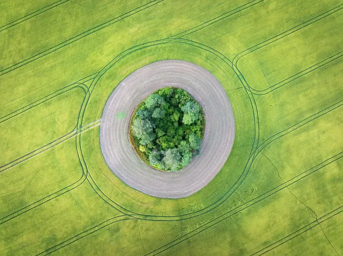 Framed Print : Aerial view of a tumulus in a crop field, West Sussex, England. Summer (July) 2024 Framed Print : Aerial view of a tumulus in a crop field, West Sussex, England. Summer (July) 2024