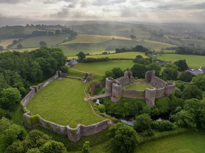 Framed Print : Aerial view of White Castle (also known as Llantilio Castle), Monmouthshire, Wales. Summer (June) 2023 Framed Print : Aerial view of White Castle (also known as Llantilio Castle), Monmouthshire, Wales. Summer (June) 2023
