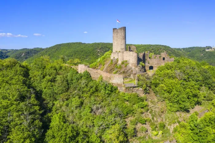 Framed Print : Aerial view on the Winneburg castle near Cochem, Mosel valley, Eifel Framed Print : Aerial view on the Winneburg castle near Cochem, Mosel valley, Eifel