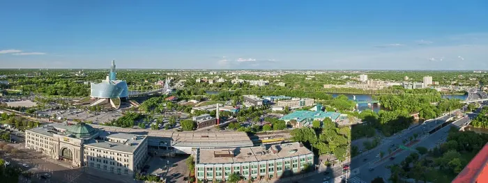Framed Print : Aerial view of Winnipeg's St. Boniface neighbourhood with Canadian Museum for Human Rights, Winnipeg, Manitoba, Canada Framed Print : Aerial view of Winnipeg's St. Boniface neighbourhood with Canadian Museum for Human Rights, Winnipeg, Manitoba, Canada