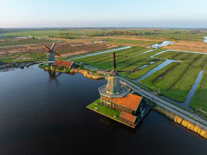 Framed Print : An aerial view of Zaanse Schans, North Holland, Netherlands Framed Print : An aerial view of Zaanse Schans, North Holland, Netherlands