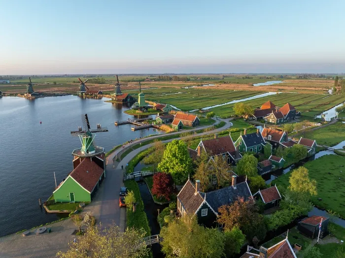 Framed Print : An aerial view of Zaanse Schans, North Holland, Netherlands Framed Print : An aerial view of Zaanse Schans, North Holland, Netherlands