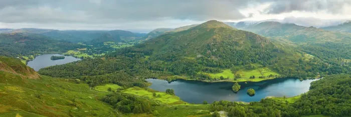 Framed Print : Aerial vista of Grasmere and Rydal Water in the Lake District National Park, Cumbria, England. Autumn (September) 2022 Framed Print : Aerial vista of Grasmere and Rydal Water in the Lake District National Park, Cumbria, England. Autumn (September) 2022