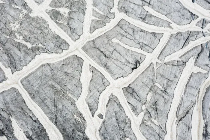 Framed Print : Aerial zenithal view of the summer thaw of Fellaria Glacier Framed Print : Aerial zenithal view of the summer thaw of Fellaria Glacier