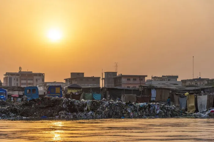 Framed Print : Africa, Benin, Cotonou. the backside of the famous market of Cotonou at sunset Framed Print : Africa, Benin, Cotonou. the backside of the famous market of Cotonou at sunset