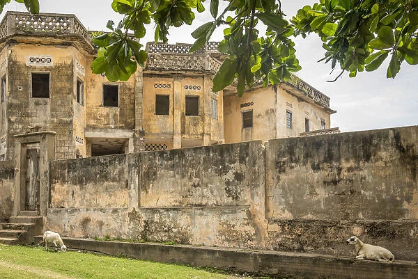 Africa, Benin, Grand Popo. Portuguese colonial house in Heve